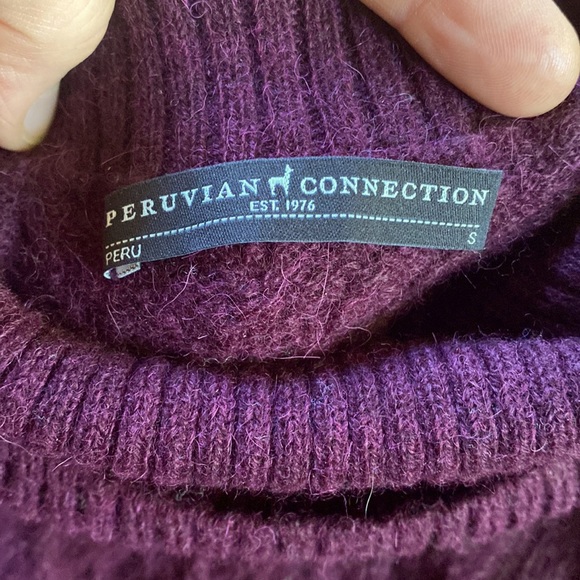 Peruvian Connection Royal Alpaca Tunic Sweater dress burgundy Merlot NEW S - Picture 12 of 15